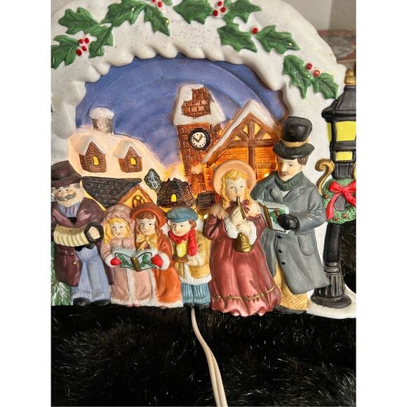 Vintage Ceramic Carolers Church Christmas Village Scene Family Children Decor - Picture 5 of 5